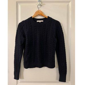 LOFT Navy Textured Crew Neck Sweater - Size XS